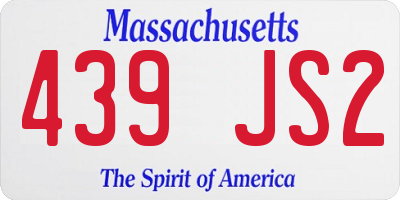MA license plate 439JS2