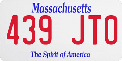 MA license plate 439JT0