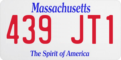 MA license plate 439JT1