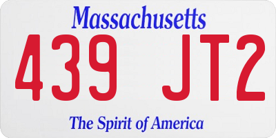MA license plate 439JT2
