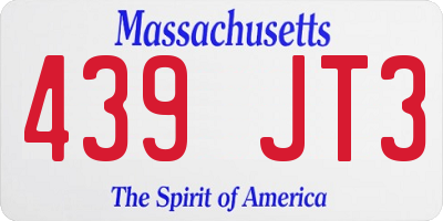 MA license plate 439JT3