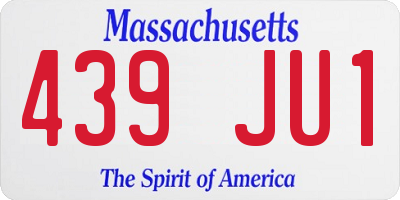 MA license plate 439JU1