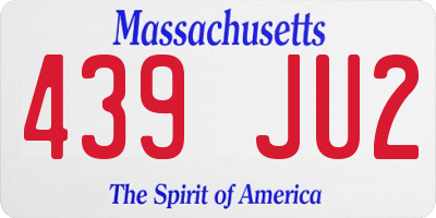 MA license plate 439JU2