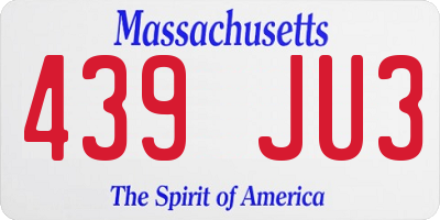 MA license plate 439JU3
