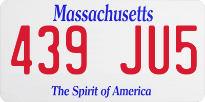 MA license plate 439JU5