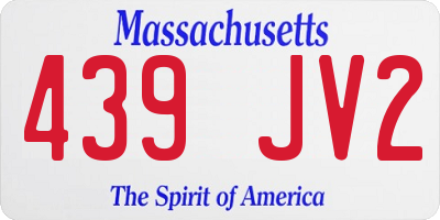 MA license plate 439JV2