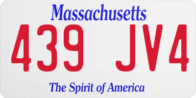 MA license plate 439JV4