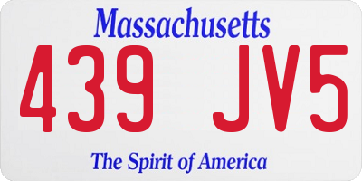 MA license plate 439JV5
