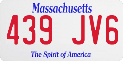 MA license plate 439JV6