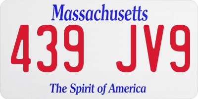 MA license plate 439JV9