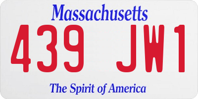 MA license plate 439JW1