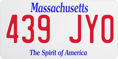 MA license plate 439JY0
