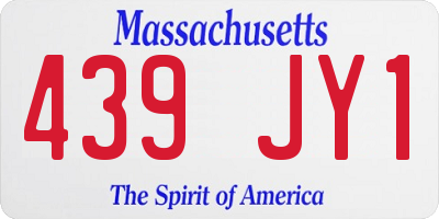 MA license plate 439JY1