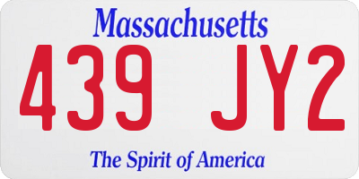 MA license plate 439JY2