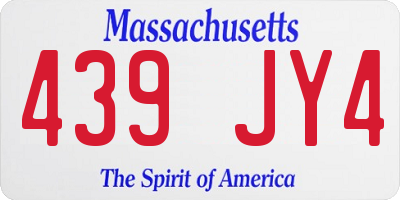 MA license plate 439JY4