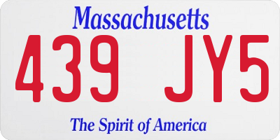 MA license plate 439JY5
