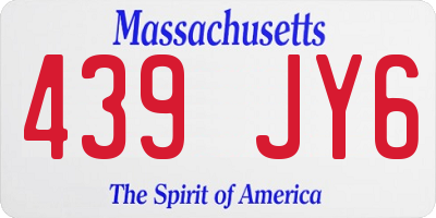 MA license plate 439JY6