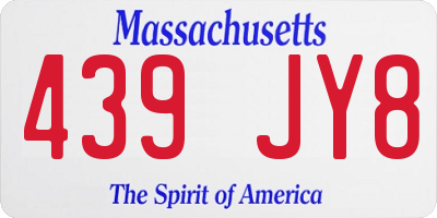 MA license plate 439JY8