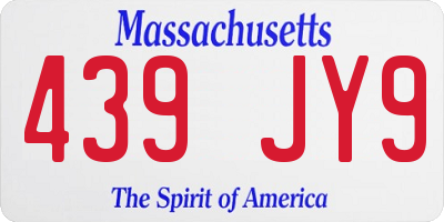 MA license plate 439JY9