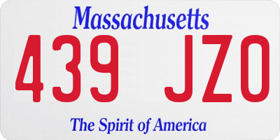 MA license plate 439JZ0