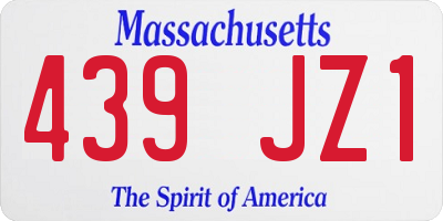MA license plate 439JZ1