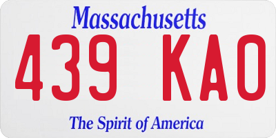 MA license plate 439KA0