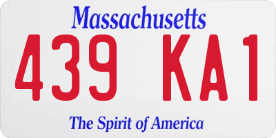 MA license plate 439KA1
