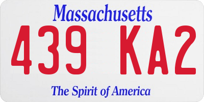 MA license plate 439KA2