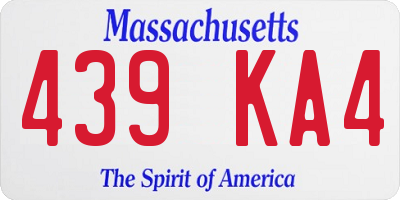 MA license plate 439KA4