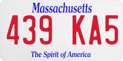 MA license plate 439KA5