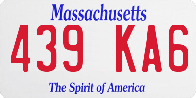 MA license plate 439KA6