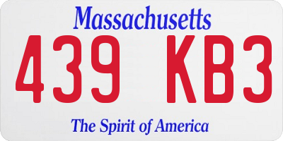 MA license plate 439KB3