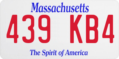 MA license plate 439KB4