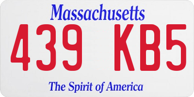 MA license plate 439KB5
