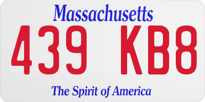 MA license plate 439KB8