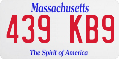 MA license plate 439KB9