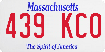 MA license plate 439KC0