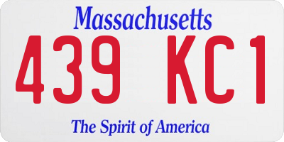 MA license plate 439KC1