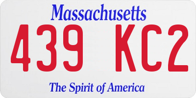 MA license plate 439KC2
