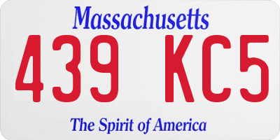 MA license plate 439KC5
