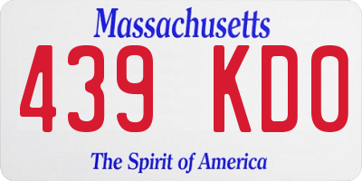 MA license plate 439KD0