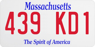 MA license plate 439KD1