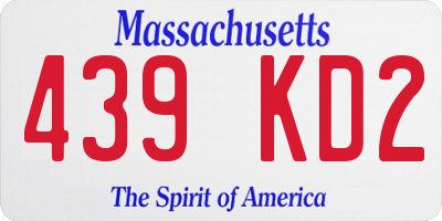 MA license plate 439KD2