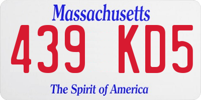 MA license plate 439KD5