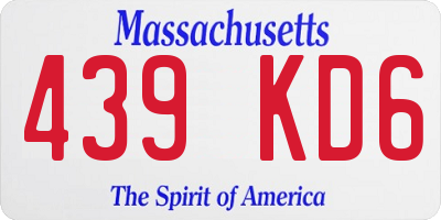 MA license plate 439KD6