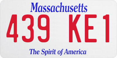 MA license plate 439KE1