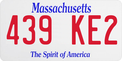 MA license plate 439KE2
