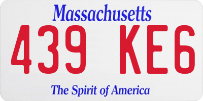MA license plate 439KE6