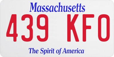 MA license plate 439KF0