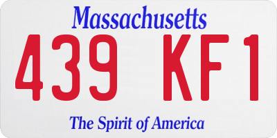 MA license plate 439KF1